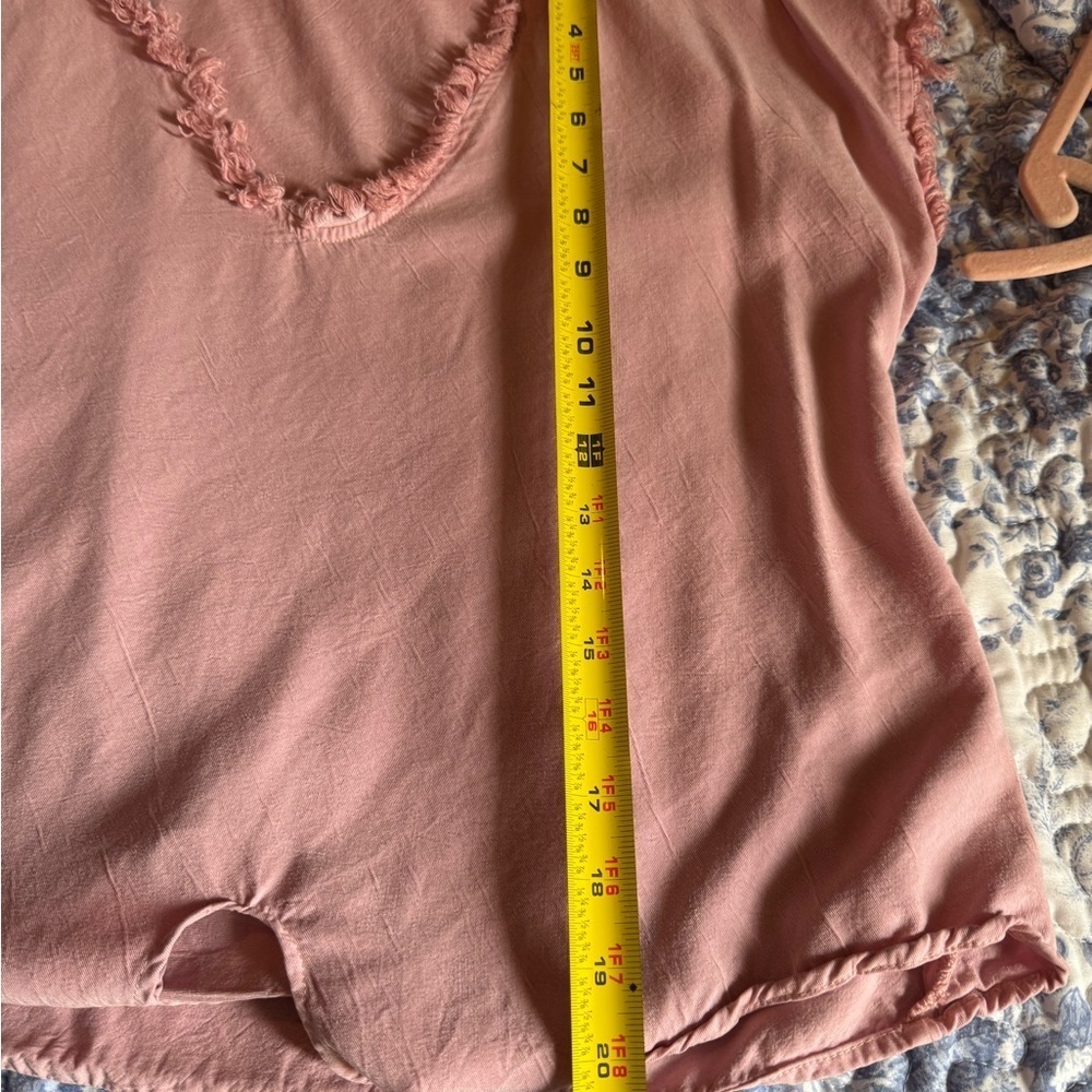 Maven west Pink Frayed V-Neck tie front Women Top - Picture 8 of 8